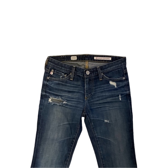 A.G. Sz:25 Distressed Skinny Straight Blue Jeans - Picture 2 of 7